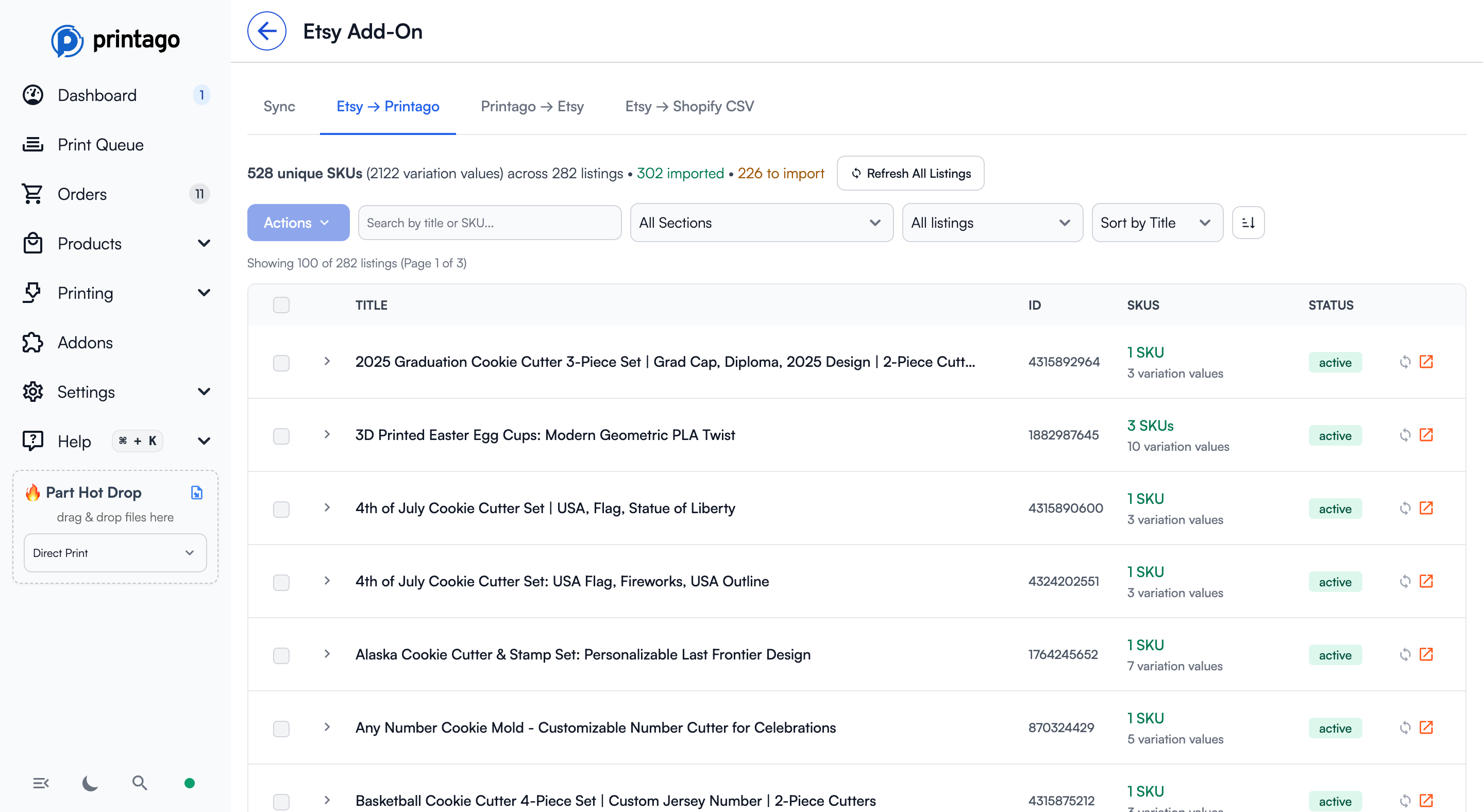 Etsy to Printago Tab