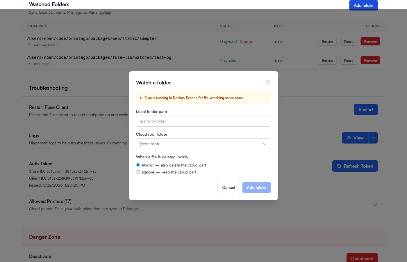 Add Folder Dialog