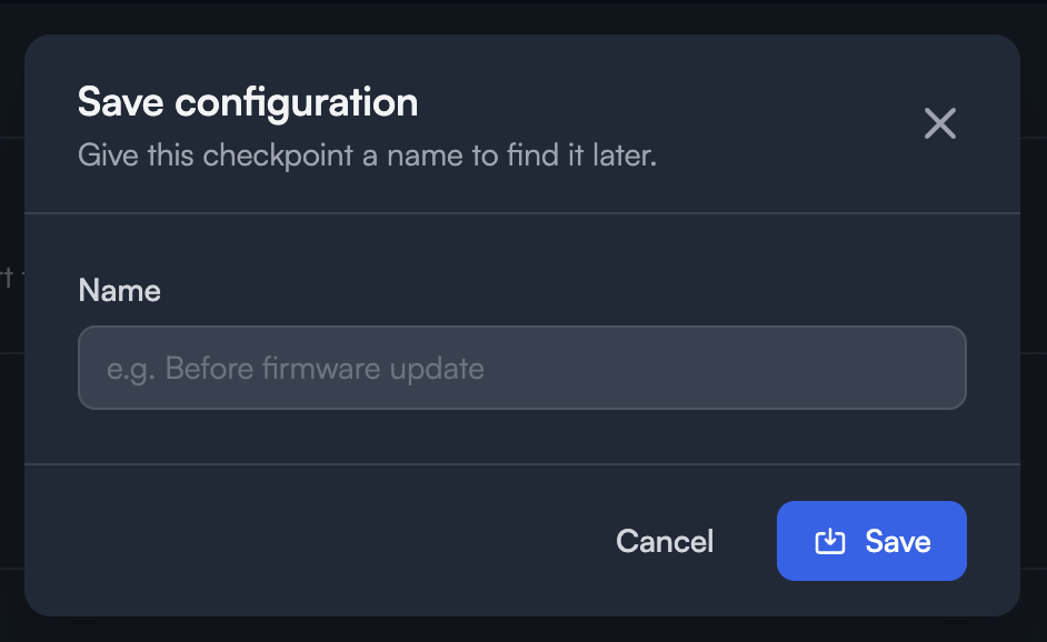 Name a configuration checkpoint