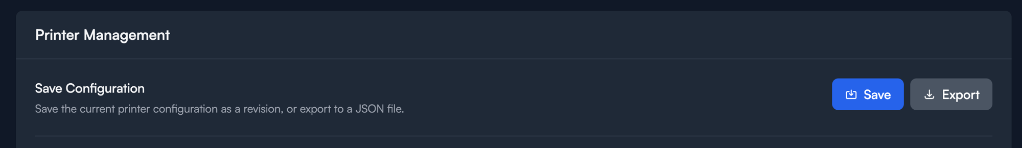 Save Configuration