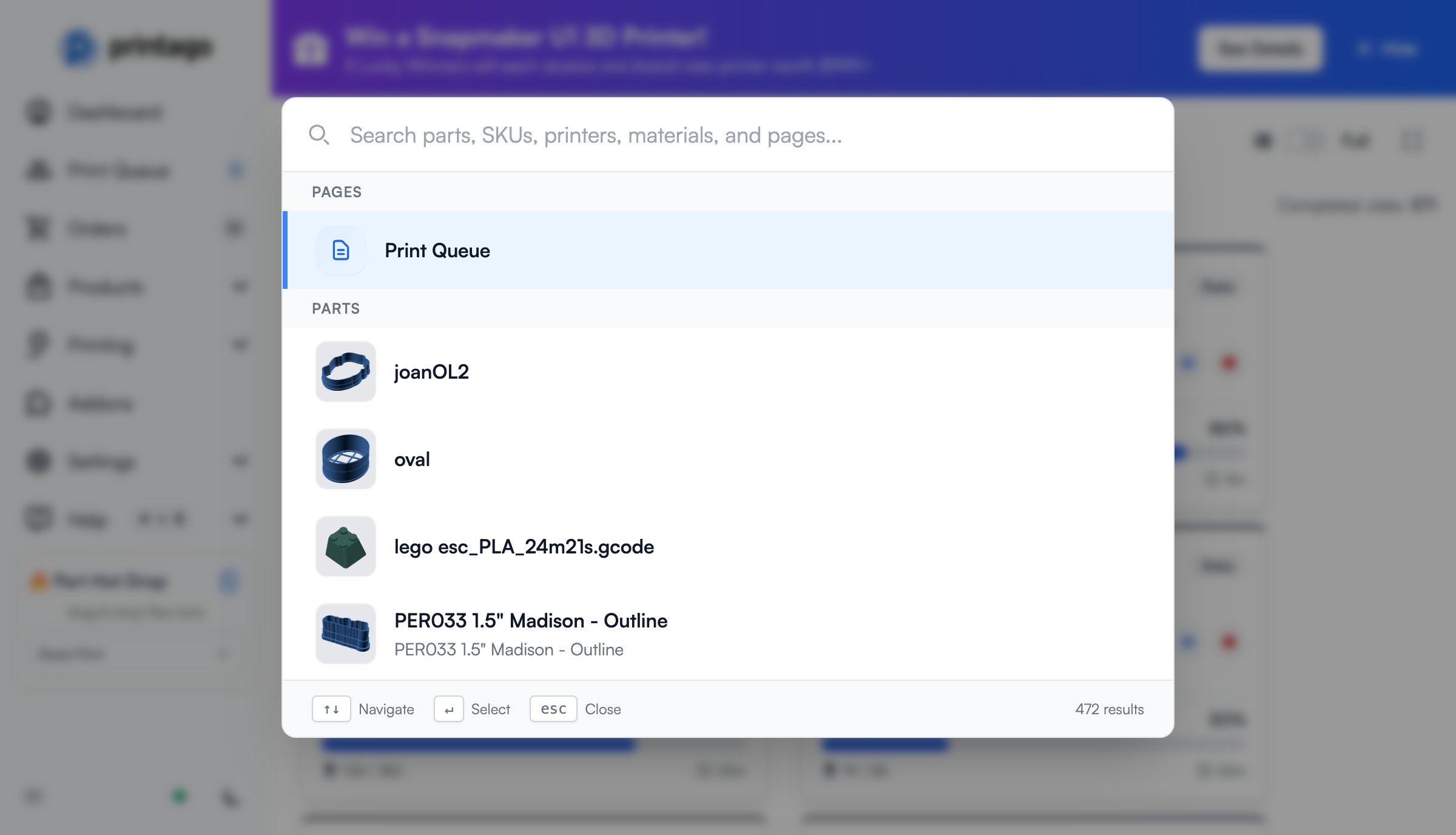 Global search interface showing all categories