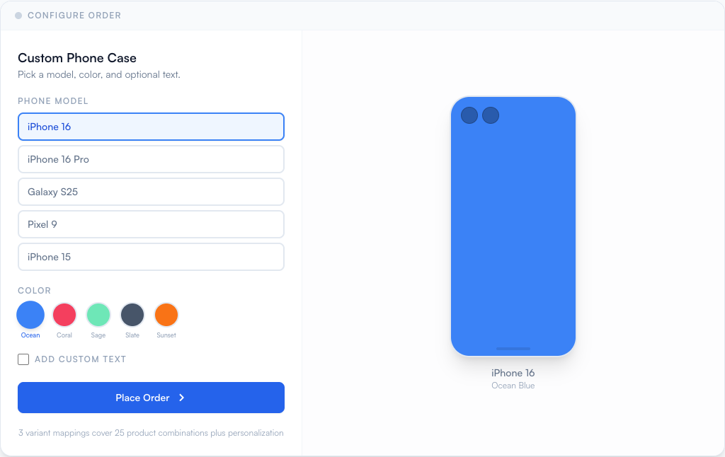 Interactive SKU Variant Demo