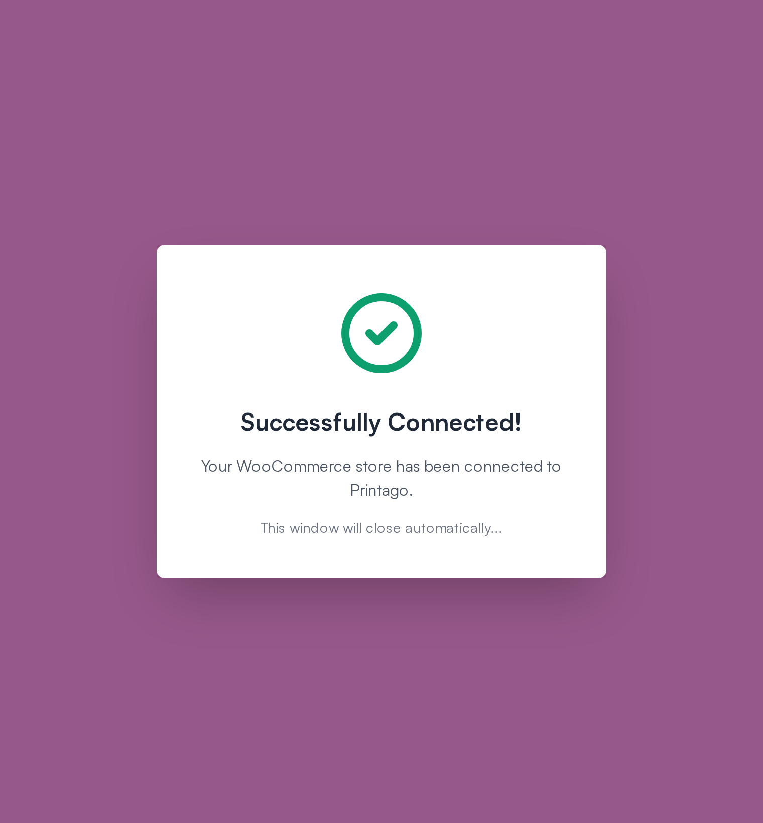 Successfully connected confirmation
