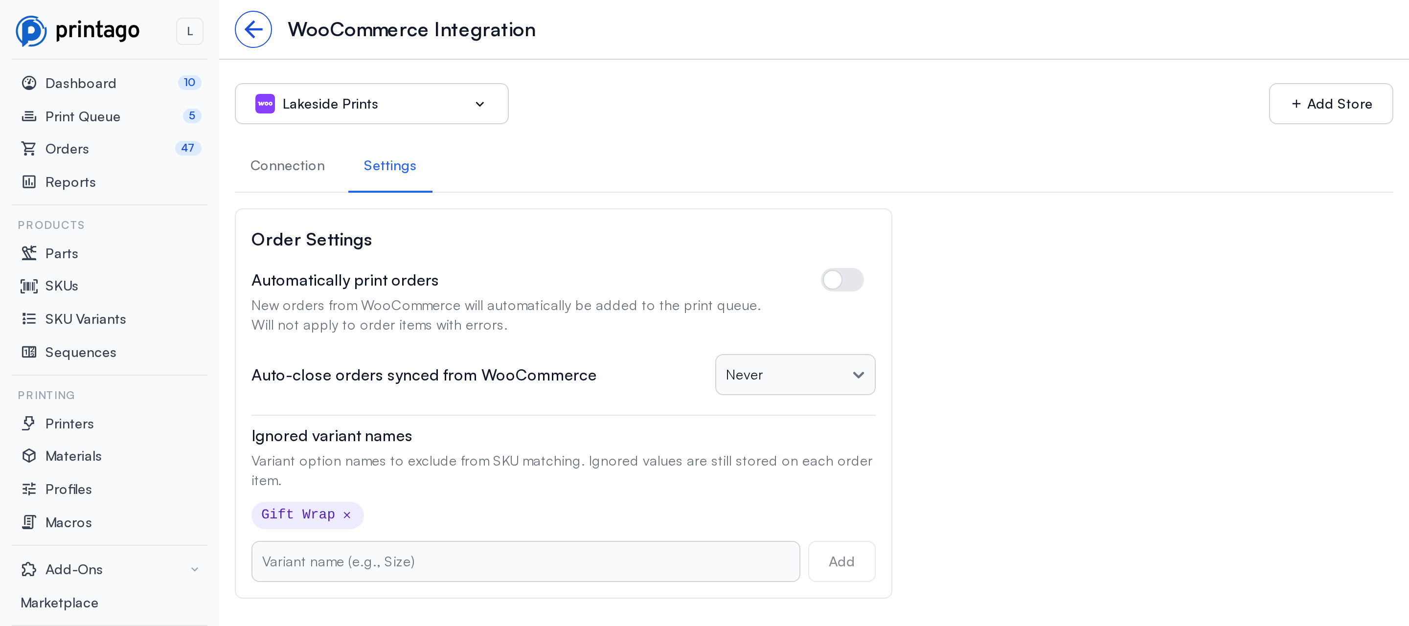 WooCommerce Settings tab