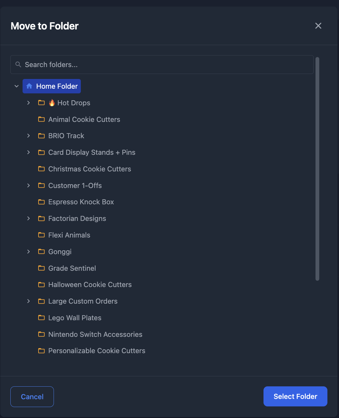 Folder chooser dialog