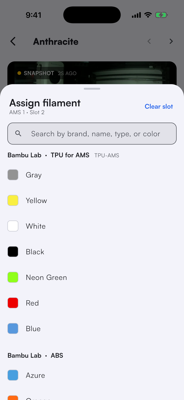 Assign filament sheet