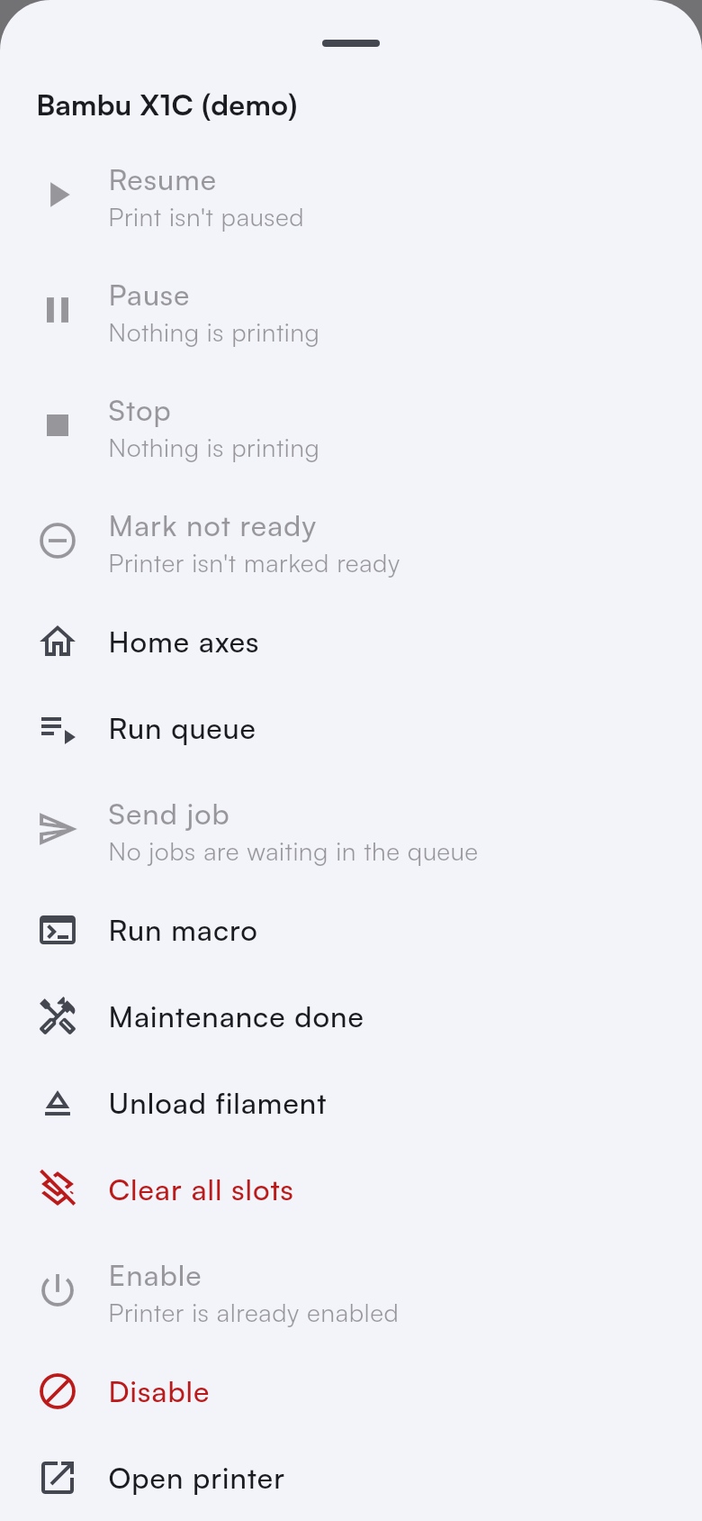 More actions when no jobs are waiting in the queue
