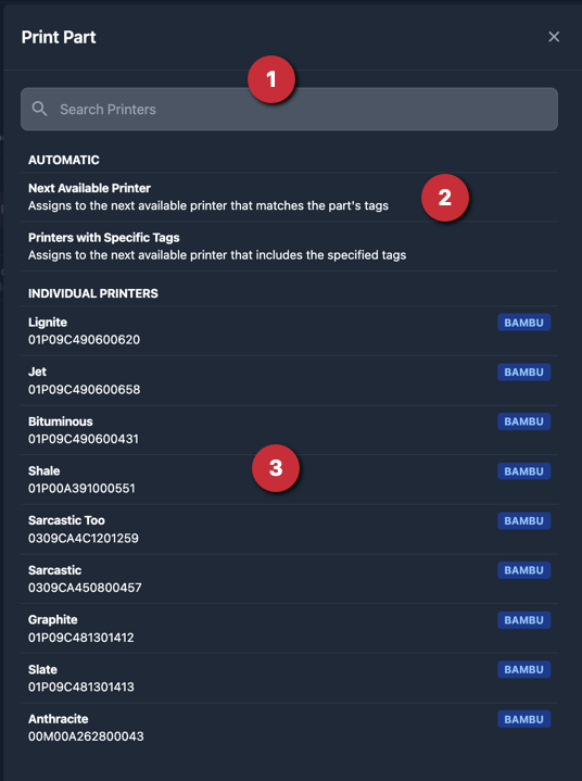 part printing dialog