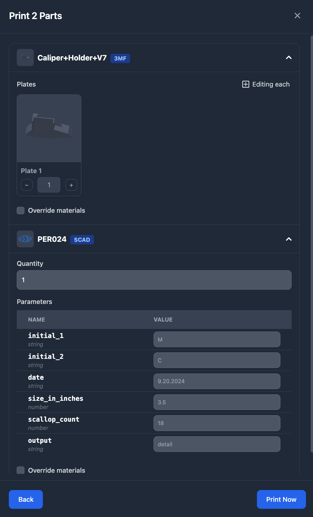 bulk printing dialog