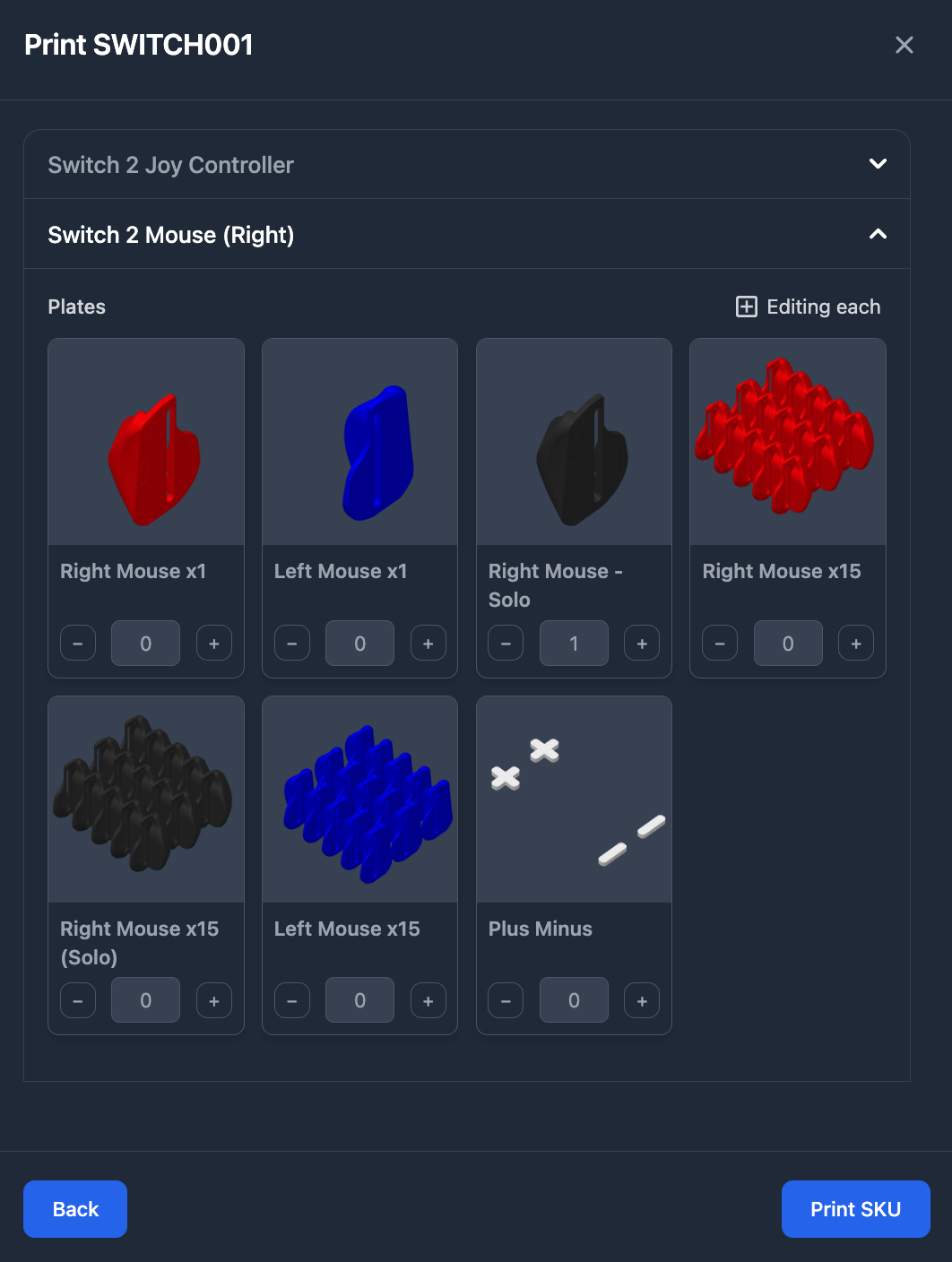 bulk printing dialog