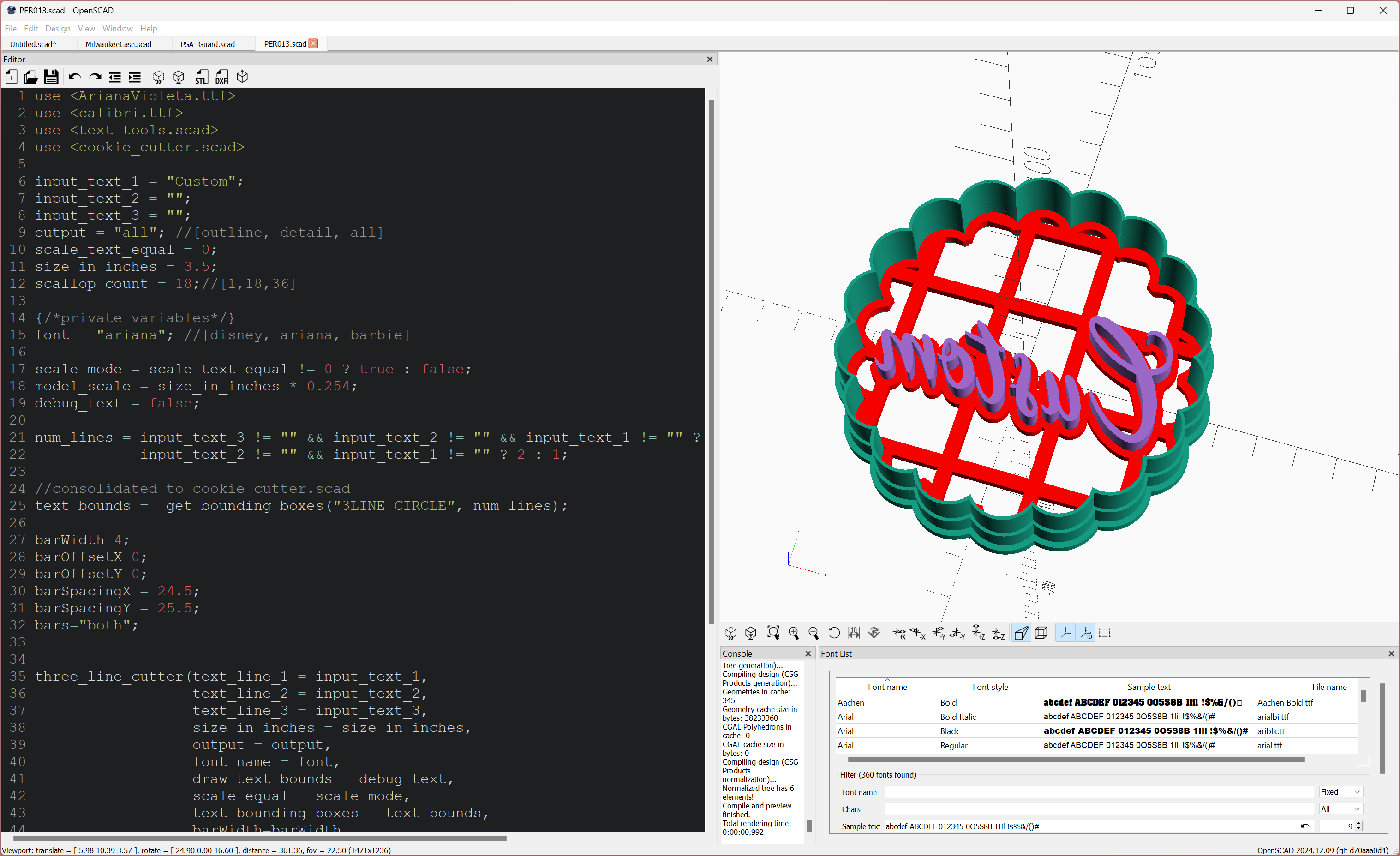 OpenSCAD IDE